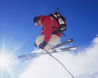 skier enjoying awesome snow